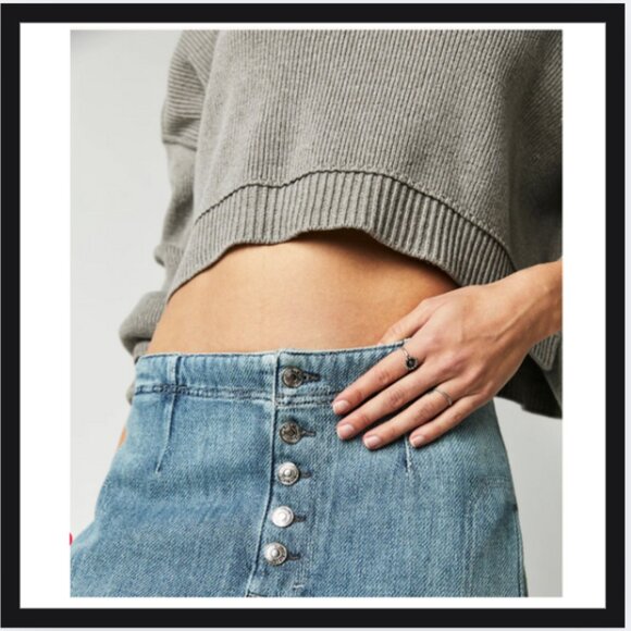 Free People We the Free Osaka Mid Rise Barrel Jeans - Picture 2 of 4